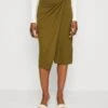 Anna Field Front Knot Midi Skirt - Kokerrok - Khaki -Anna Field 933a7b9984fc46649021338a1ef42a76