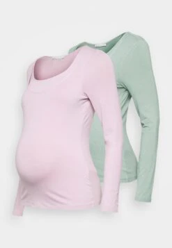 Maternity Basic Longsleeve 2 Pack - Longsleeve - Pink/Light Green -Anna Field aa3097cc654b452191a42a513d4790a6