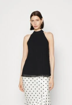 Anna Field Woven Plissee Top- Top - Black