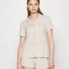 Anna Field Button Through Pj Set- Pyjama - Beige